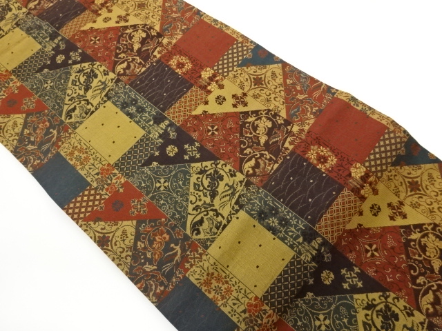 JAPANESE NAGOYA OBI / WOVEN FLOWER ARABESQUE